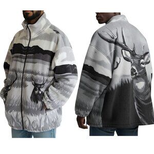 Cozee Corner Vintage 1990s CW Classics Deer Graphic Fleece Lined Coat Size 3X